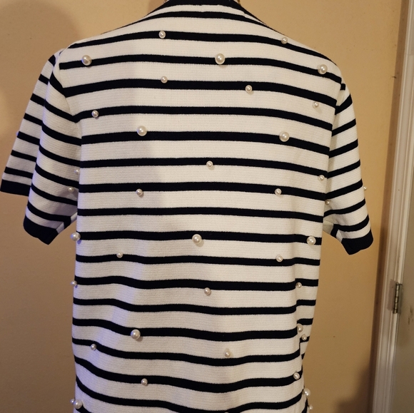 Adrianna Papell Monochrome Striped Knit - Picture 4 of 6